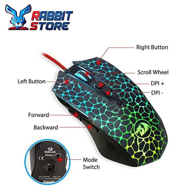 Redragon M716 INQUISITOR RGB Gaming Mouse3