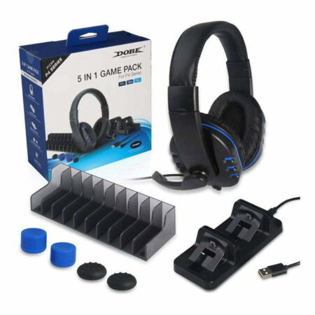Dobe 5 in 1 Game Pack Charger Station with Headset