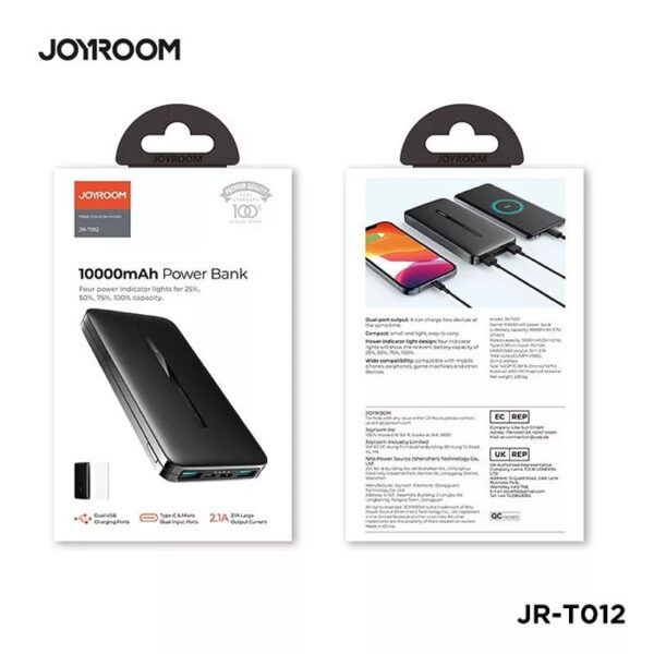 Joyroom JR T012 Dual Usb 10000mah-Power Bank