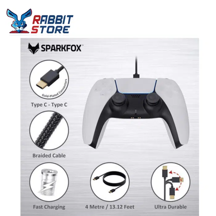 Sparkfox PlayStation 5 Premium Braided Data and Charge Cable