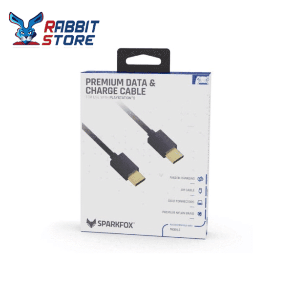 Sparkfox PlayStation 5 Premium Braided Data and Charge Cable