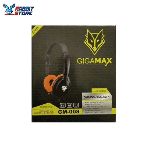 Gigamax gm-008 with microphone wired headphone-Black\Red