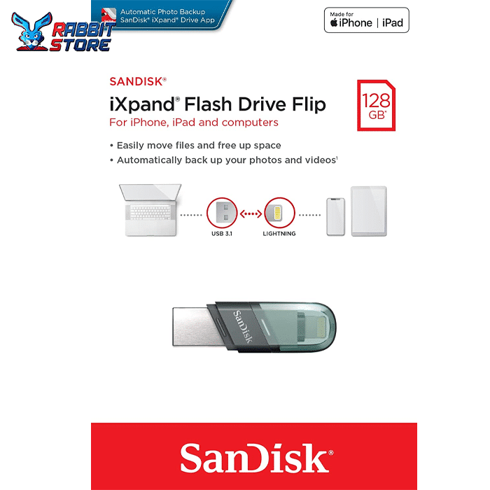 SanDisk iXpand Flash Drive Flip 128GB