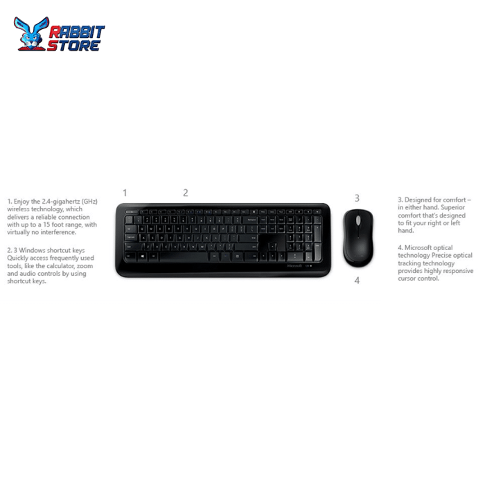 Microsoft Wireless Desktop 850 Keyboard and Mouse - Black