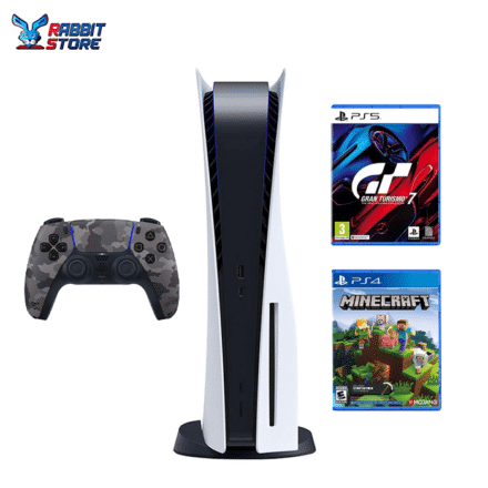 Sony Playstation 5 IBS Warranty and Gran Turismo 7 PS5 and Wireless Controller Grey Camouflage IBS Bundle