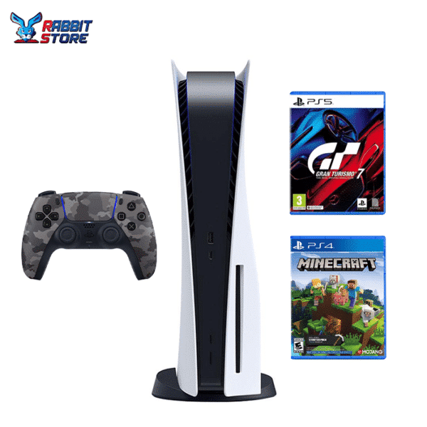 Sony Playstation 5 IBS Warranty and Gran Turismo 7 PS5 and Wireless Controller Grey Camouflage IBS Bundle 2 |