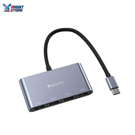Yesido Hb13 0.15m Usb C Hub Aluminum Type C Adapter With 4 Usb 2.0 Ports For Macbook Pro And Other Devices