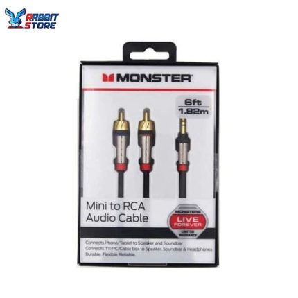 Monster 6-FT 1.82M MINI TO RCA AUDIO CABLE 3.5mm Phone Tablet Speaker TV PC HQ