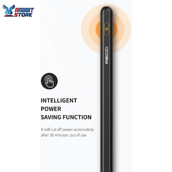 RECCI RA02 Stylus Pen with Palm Rejection, Rechargeable - Black
