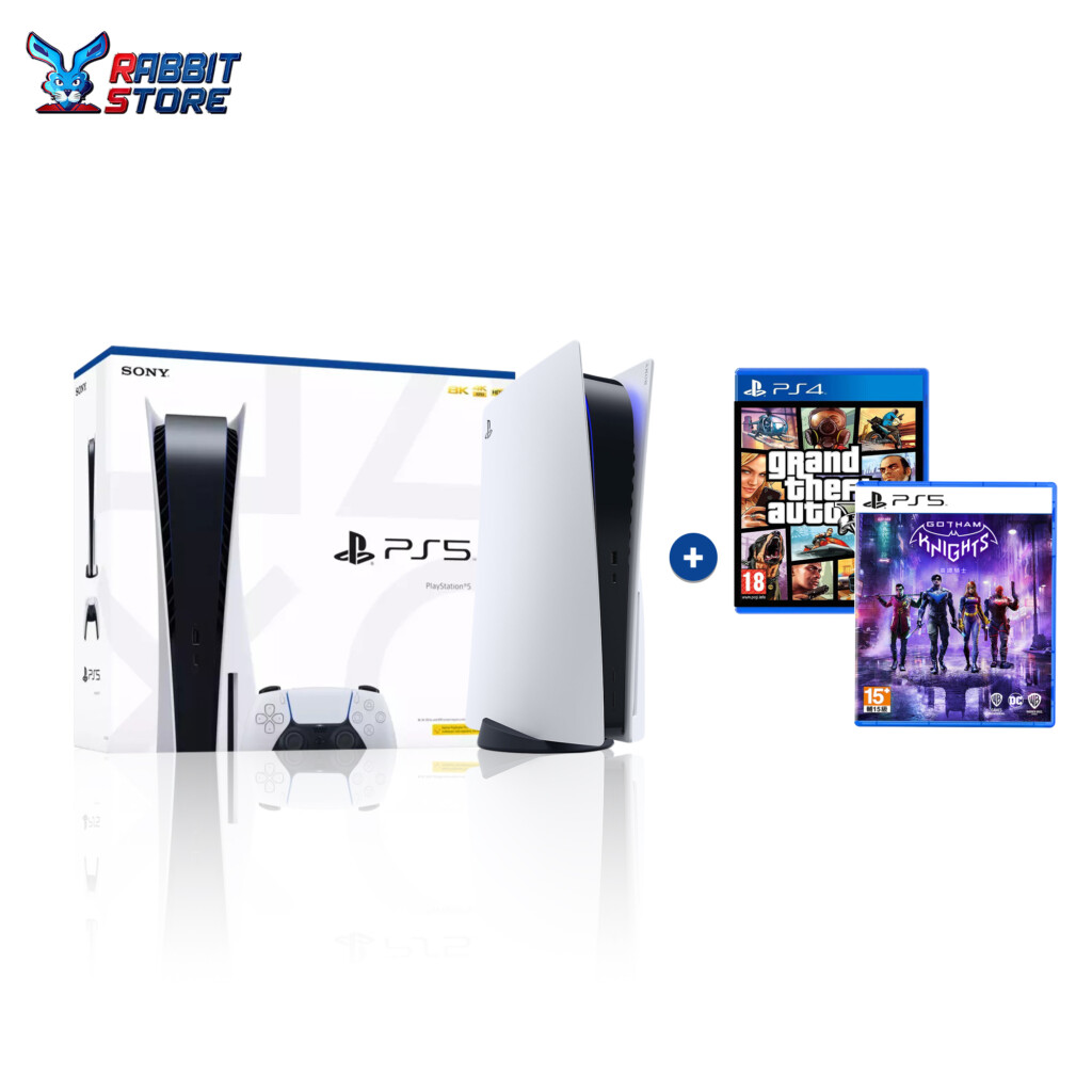 Sony PlayStation 5 CD Version 825GB Ibs warranty + Gotham Knights + Grand Theft Auto V