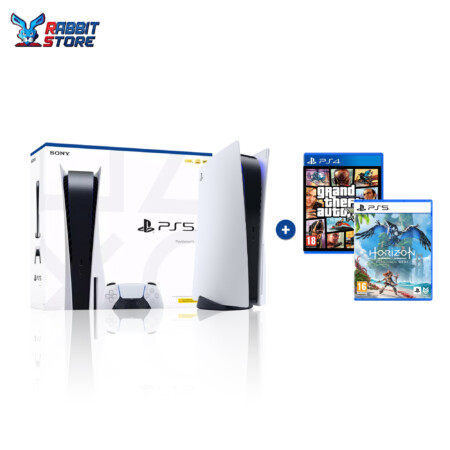 Sony PlayStation 5 CD Version 825GB Ibs warranty + Horizon Forbidden West + Grand Theft Auto V