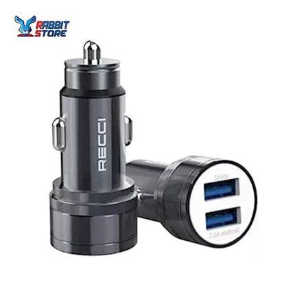 Recci RCC-N07 Car Charger Fast Charge 3.1A Dual USB Charging (Black)