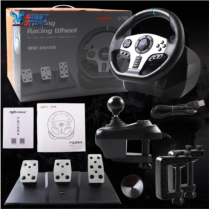 PXN V9 Game Racing Wheel for PC, PS3, PS4, Xbox One, Nintendo Switch