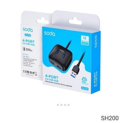 Soda (SH200) – 4-Port 3.0 USB HUB ( Black )