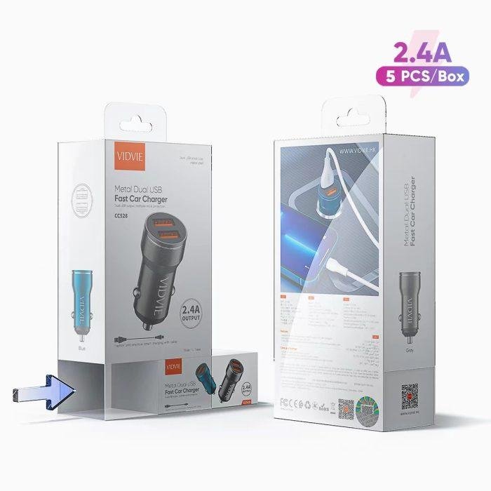 VIDVIE Car Charger CC528 - Type-C Blue
