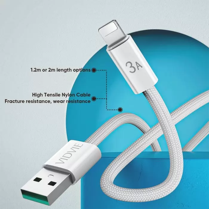 VIDVIE Lightning Data Cable Fast Charging CB4011i 3A Cable 1.2m