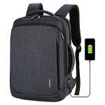 Meinaili 023 Business Laptop Backpacks anti thief Travel Bag with USB, (Grey)
