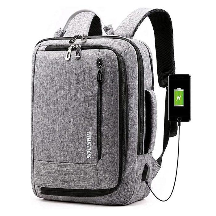 Meinaili 023 Business Laptop Backpacks anti thief Travel Bag with USB, (grey)