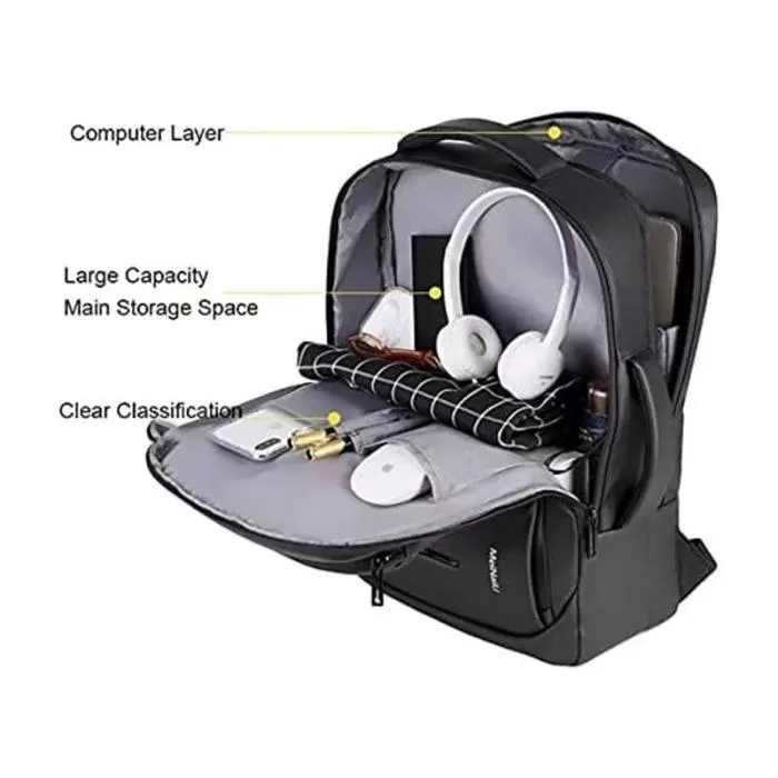 Meinaili 1901 Business Anti Thief Travel Laptop Backpacks with USB ( Black )