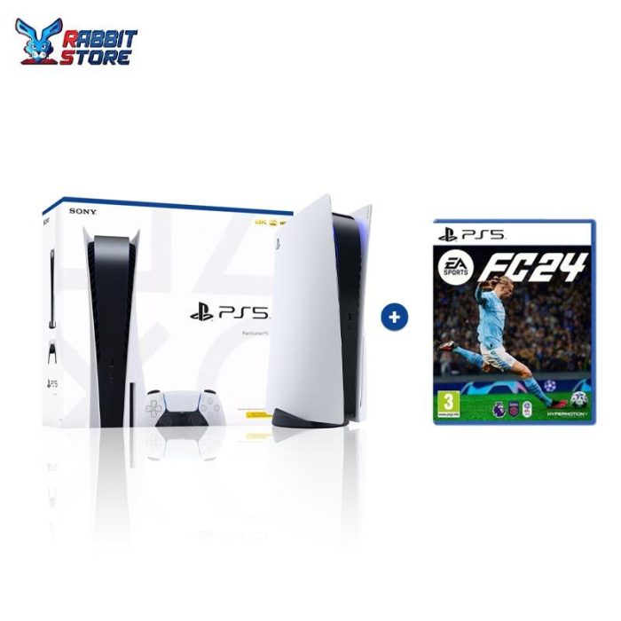 Sony PlayStation 5 CD Version Console 825GB Ibs warranty + EA SPORTS™ FC24 (ِArabic Edition) – ps5