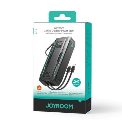Joyroom Jr-L018 20000mAh 22.5W Outdoor Power Bank with Lightning and Type-c Dual Cables ( Black )