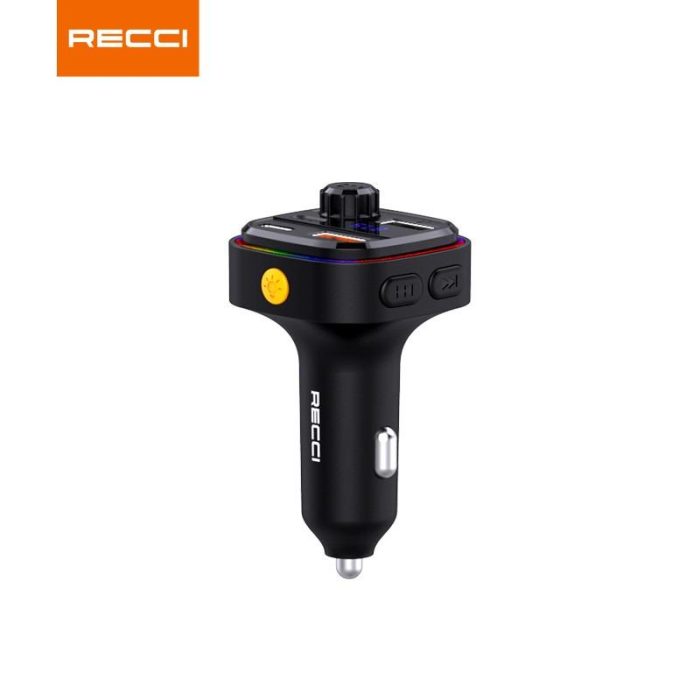 Recci RQ08 Charger Multi-Functional With FM 15W+15W - Black