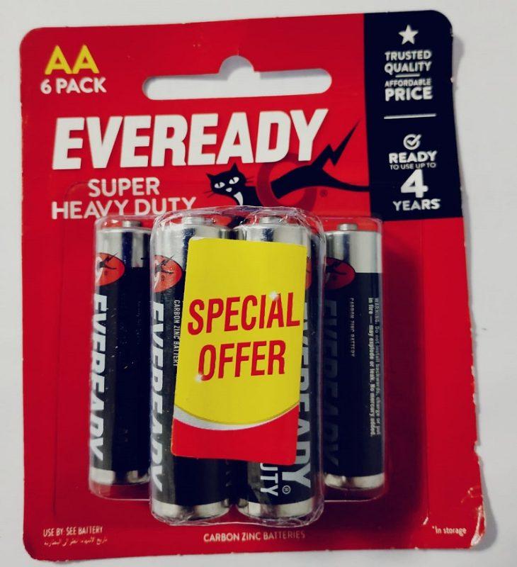 Eveready Batteries AA 6 Pack - 1.5V