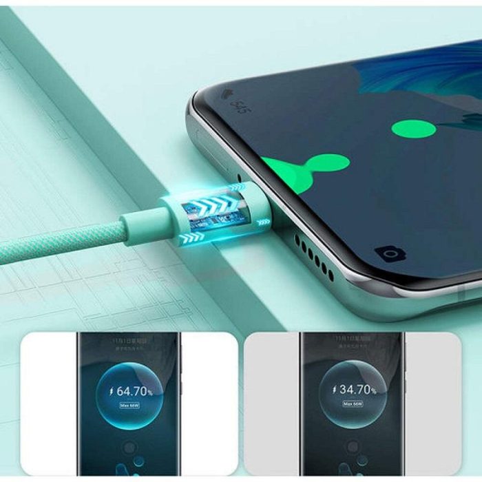 Joyroom M13 Colorful Fast Charger Cable Lightning - 2.4A - 1m (Green)