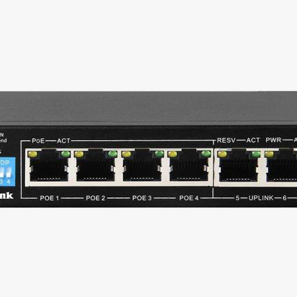 D-Link 6-Port Gigabit PoE Switch with 4 Long Reach PoE Ports and 2 Uplink Ports