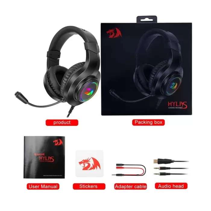 Redragon H260 HYLAS RGB Gaming Headset – Stereo -Black