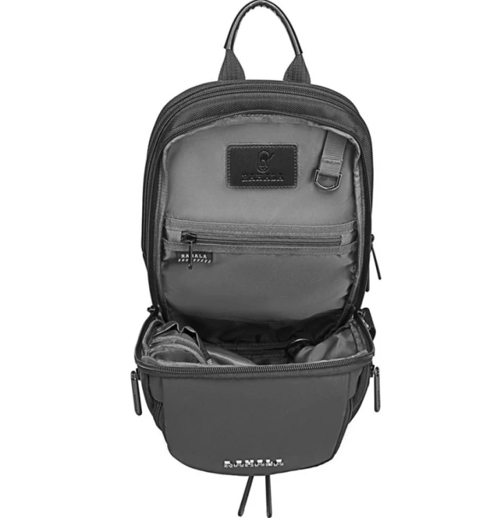 7086 Men Multifunction Waterproof Crossbody Shoulder Backpack Black |