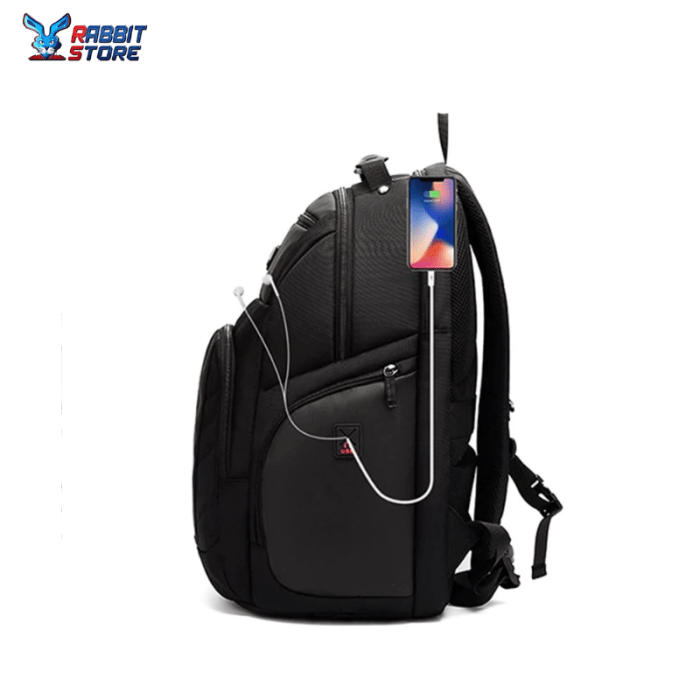 B00341 15.6 Inch Laptop Large Capacity Business School Waterproof Backpack Bag USB Outport |