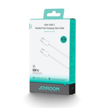Joyroom S-A45 60W USB-C Braided Fast Charging Data Cable For iP 15 3.3ft1m - White