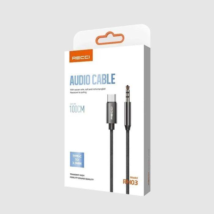 Recci RH03 Audio Cable Type-C To 3.5mm - 100Cm