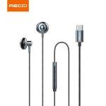Recci REP-L26 Stereo Metal Wired Earphone - Type-C