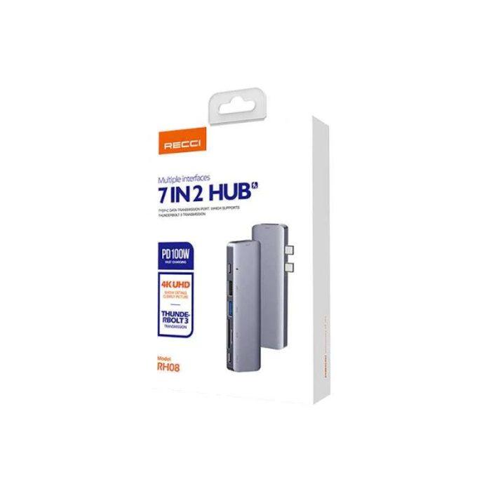Recci RH08 Type-C to Type-C + SDTF + USB3.0 + USB2.0 + HDMI + Thunderbolt 3
