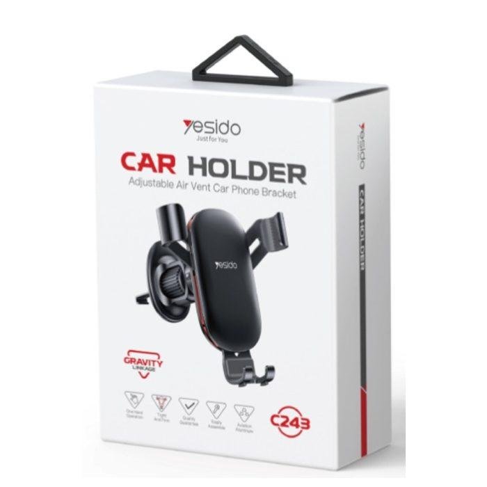 Yesido C243 Adjustable Car Holder with Grid Clip - Black