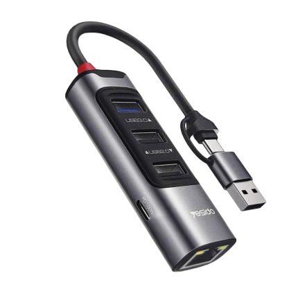 Yesido HB21 5in2 Type-C + USB HUB Converter 100W PD Charging