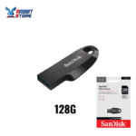فلاش ميموري كيرف بمنفذ USB 3.2 بسعة 128GB من سانديسك الترا، لون اسود
