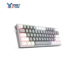 FIZZ K617 60% Mechanical Keyboard, Red Key Switches, Hot-Swappable, Detachable Type-C Cable, Pro Software Customizable RGB, Full Rollover 61-Keys, White/Gray | K617-RGB - Image 2