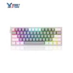 FIZZ K617 60% Mechanical Keyboard, Red Key Switches, Hot-Swappable, Detachable Type-C Cable, Pro Software Customizable RGB, Full Rollover 61-Keys, White/Gray | K617-RGB