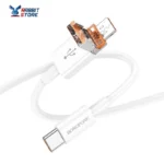 ⁦كابل بوروفون BX102- كابل بيانات شحن سريع 2 في 1 USB A / USB C إلى IP⁩ - الصورة ⁦2⁩