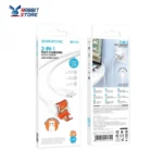 كابل بوروفون BX102- كابل بيانات شحن سريع 2 في 1 USB A / USB C إلى IP