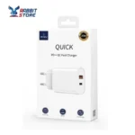 WIWU Wi-U002 Quick 20W PD and QC Type-C to USB-A Fast Charging Adapter, White - Image 2