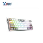 ⁦لوحة مفاتيح ميكانيكية K616 Fizz Pro RGB 60% للألعاب لاسلكية وبلوتوث - مفاتيح حمراء - 3 أوضاع اتصال (سلكي، لاسلكي 2.4 جيجاهرتز وبلوتوث) (أبيض رمادي)⁩ - الصورة ⁦2⁩