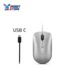 Lenovo 540 USB-C Wired Connection Computer Mouse for PC, Laptop, Computer with Windows or Chrome OS - Ambidextrous Design - 4 Button - Compact Size -Storm Grey