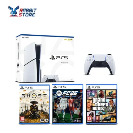 Sony Playstation 5 Slim Console international 2 controller + GTA V PS5 + Ghost of Yotei Ps5 + fc 26