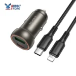 شاحن سيارة بوروفون BZ32A PD30W + منفذ شحن سريع من النوع C + منفذ USB + كابل بطول 1 متر