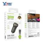 شاحن سيارة بوروفون BZ32A PD30W + منفذ شحن سريع من النوع C + منفذ USB + كابل بطول 1 متر - الصورة 2