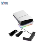 ⁦PS5 Slim and PS5 Pro USB Hub and Horizontal Stand with Cool RGB Lights. iPega. White⁩ - الصورة ⁦5⁩